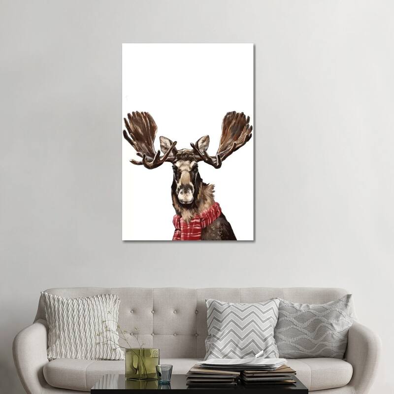 iCanvas "Christmas Moose" by Big Nose Work Canvas Print - 48x32x1.5