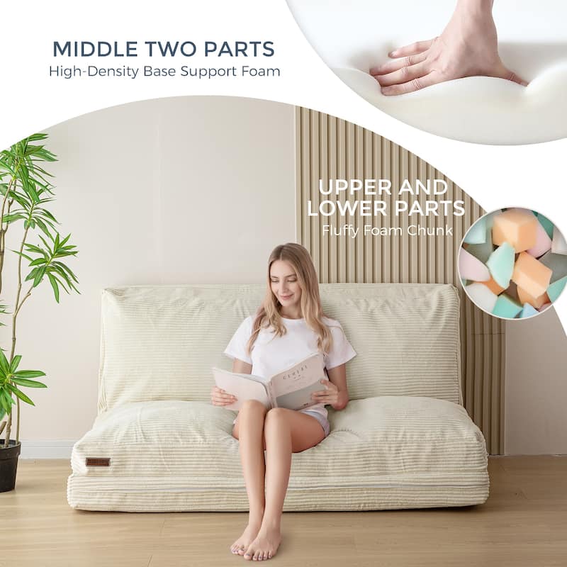 Corduroy Bean Bag Folding Sofa Bed