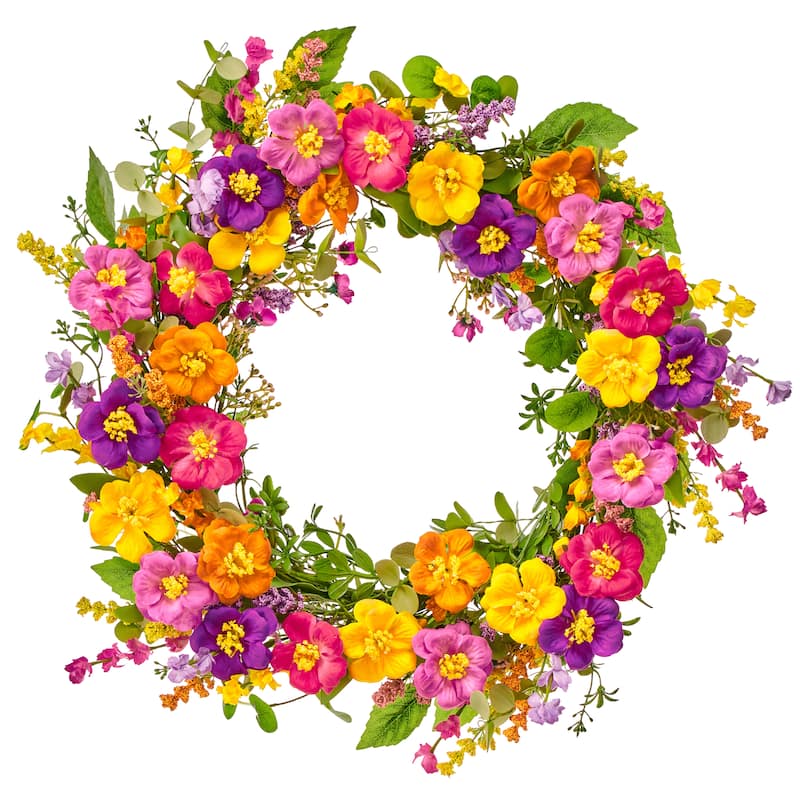 22" Summer Primula Wreath
