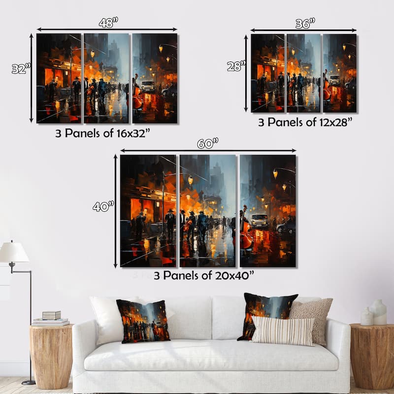 Designart "African American Harlem City" African American Wall Art Print Set