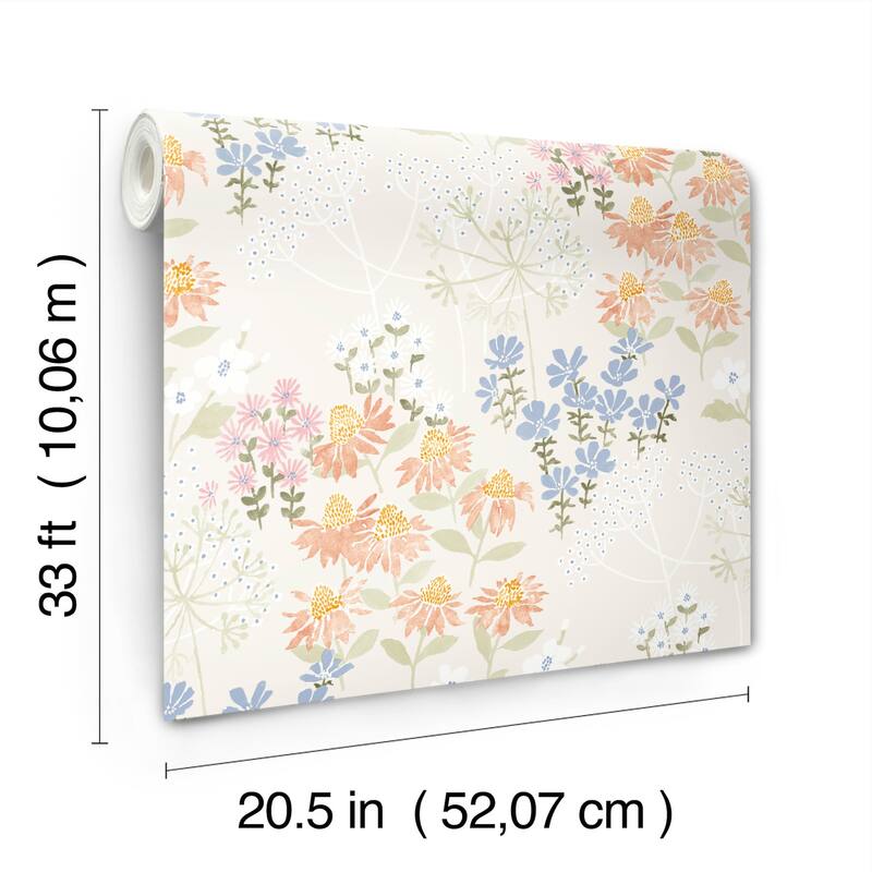 A-Street Prints Cultivate Pastel Springtime Blooms Wallpaper