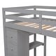 preview thumbnail 16 of 25, Twin Size Wooden Loft Bed with Storage Drawers, Desk, Storage Stairs, Shelves
