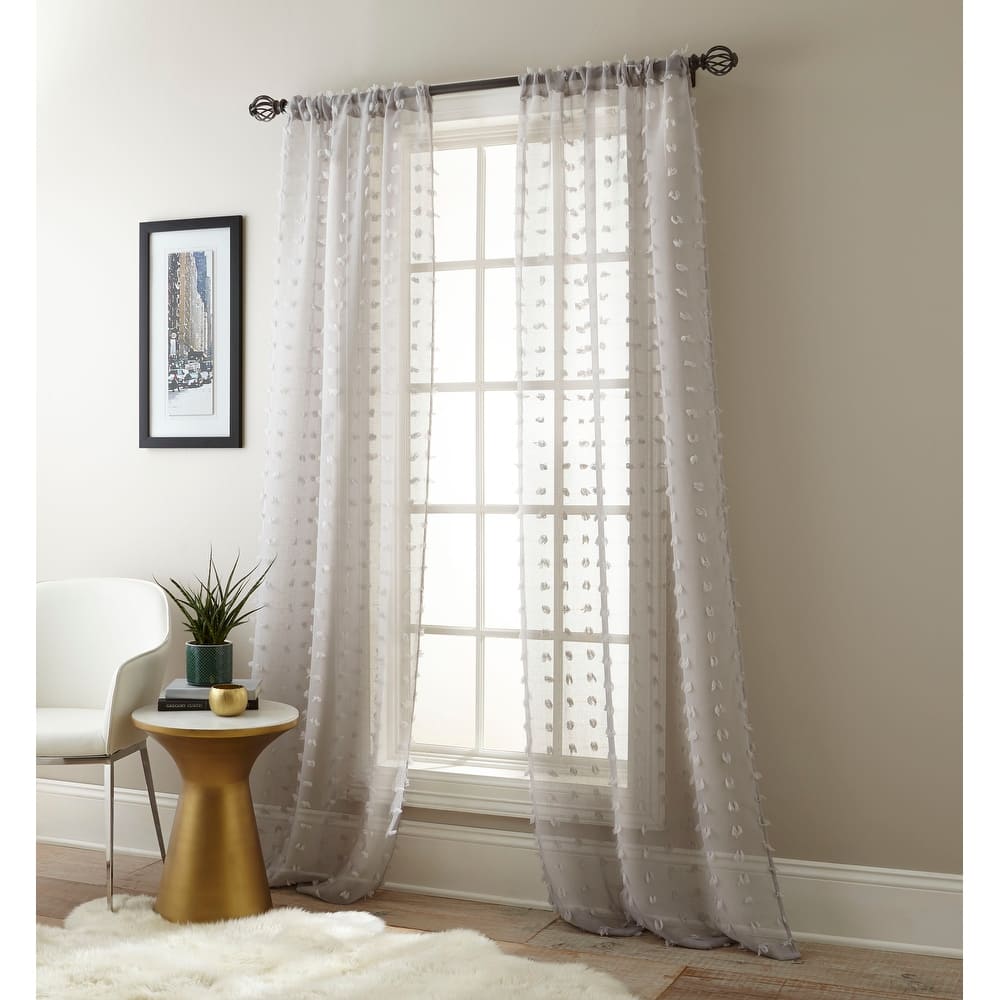 Grand Avenue Linda Sheer Window Curtain Panel Pair