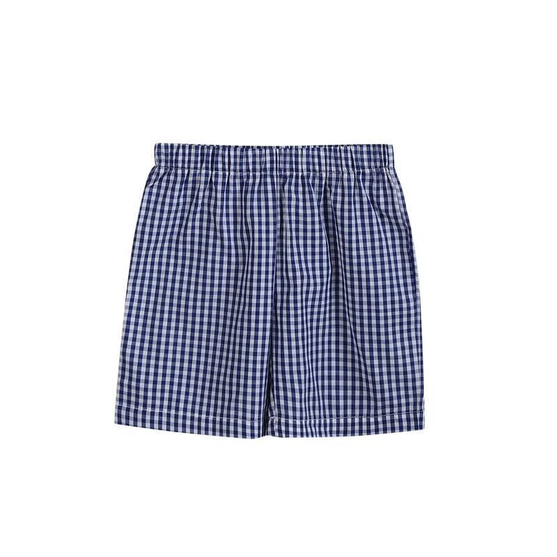 Blue Gingham USA Flag T-Shirt and Shorts Set