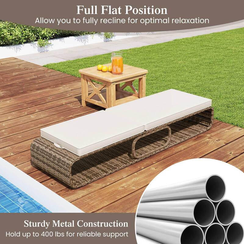 Costway 1/2 PCS Outdoor Chaise Lounge Chair with Adjustable Backrest - See Details