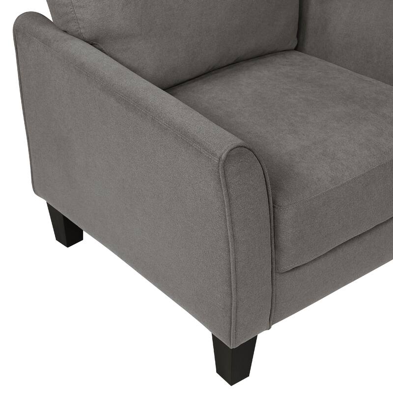 Xumo Sofa Armchair, Taupe Gray 34 Inch, Black Tapered Wood Legs