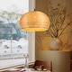 preview thumbnail 1 of 9, Rattan Dome Shape Pendant Light