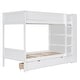 preview thumbnail 20 of 24, Twin over Twin Bunk Bed Kids Bed Frame with Side Bookcase Cabinet, Pull-out Drawers, Wooden Panel Bed for Kids Bedroom