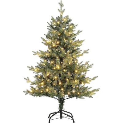 4 Ft Prelit Artificial Small Christmas Tree with Lights - 4FT