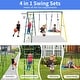 preview thumbnail 2 of 5, Indoor/Outdoor Metal Swing Set with Safety Belt for Backyard - Multicolor
