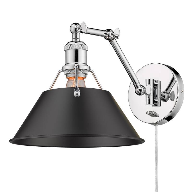 Orwell 1-Light Articulating Wall Sconce - Chrome & Matte Black