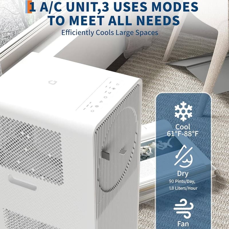 14000 Btus Drainage-free Portable Air Conditioner for Indoor Rooms - N/A
