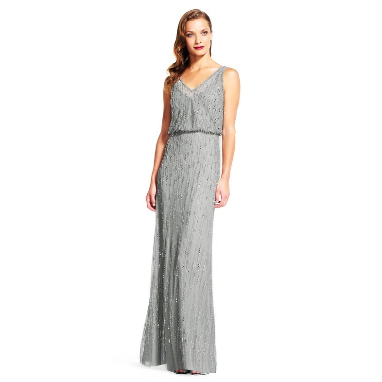 Adrianna Papell Sleeveless Raindrop Beaded Blouson Gown, Sla, 2