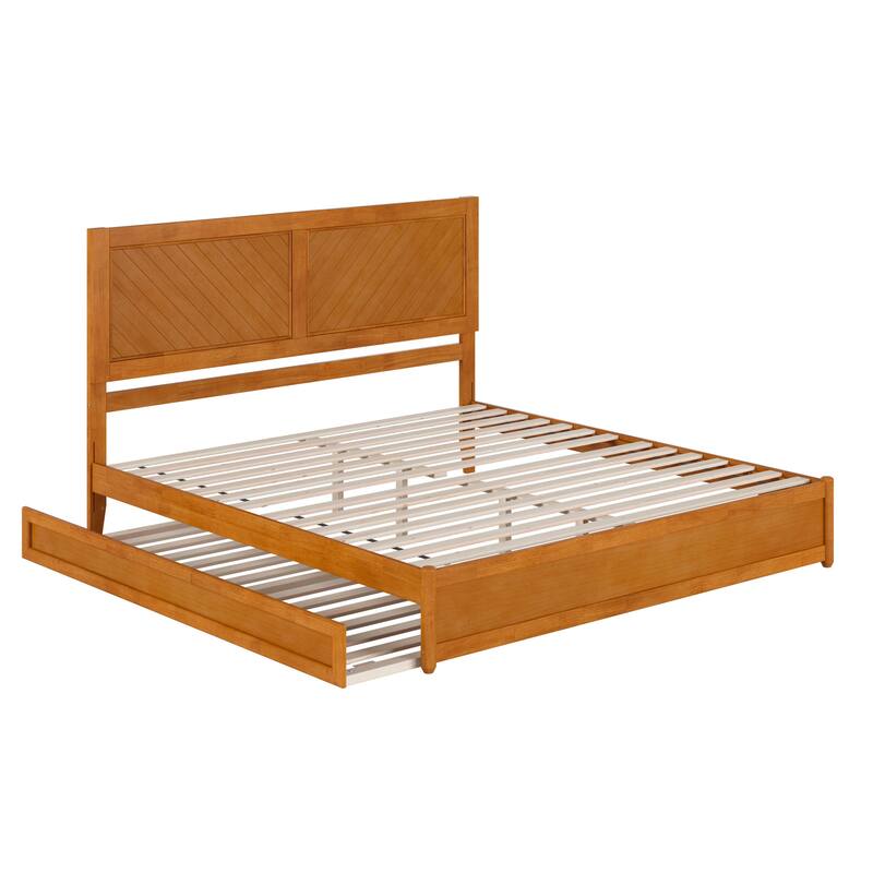 Clayton Platform Bed with Panel Footboard and Twin XL Trundle