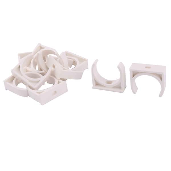 Houseuse 5Pcs 25mm White PVC-U Pipe Push Snap in Clip Clamps for Water Supply 