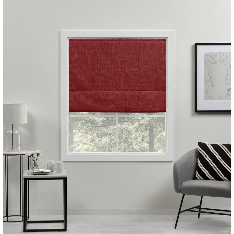 ATI Home Acadia Total Blackout Roman Shade - 34x64 - Red