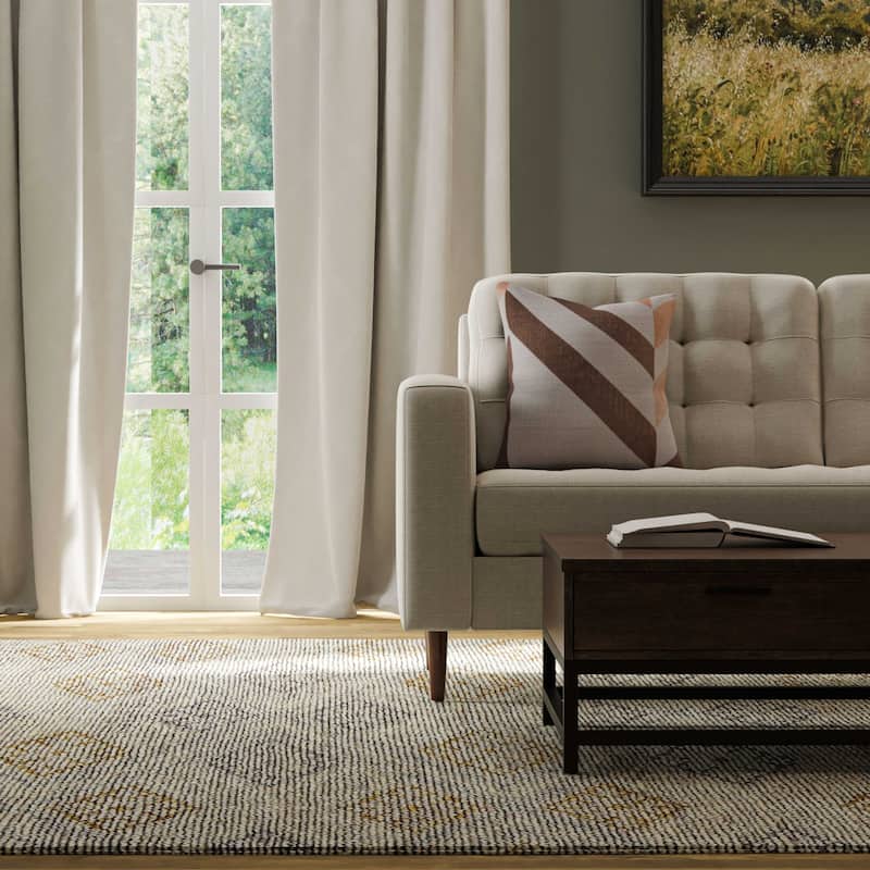 Rizzy Collection Natural Geometric Modern Throw Pillow