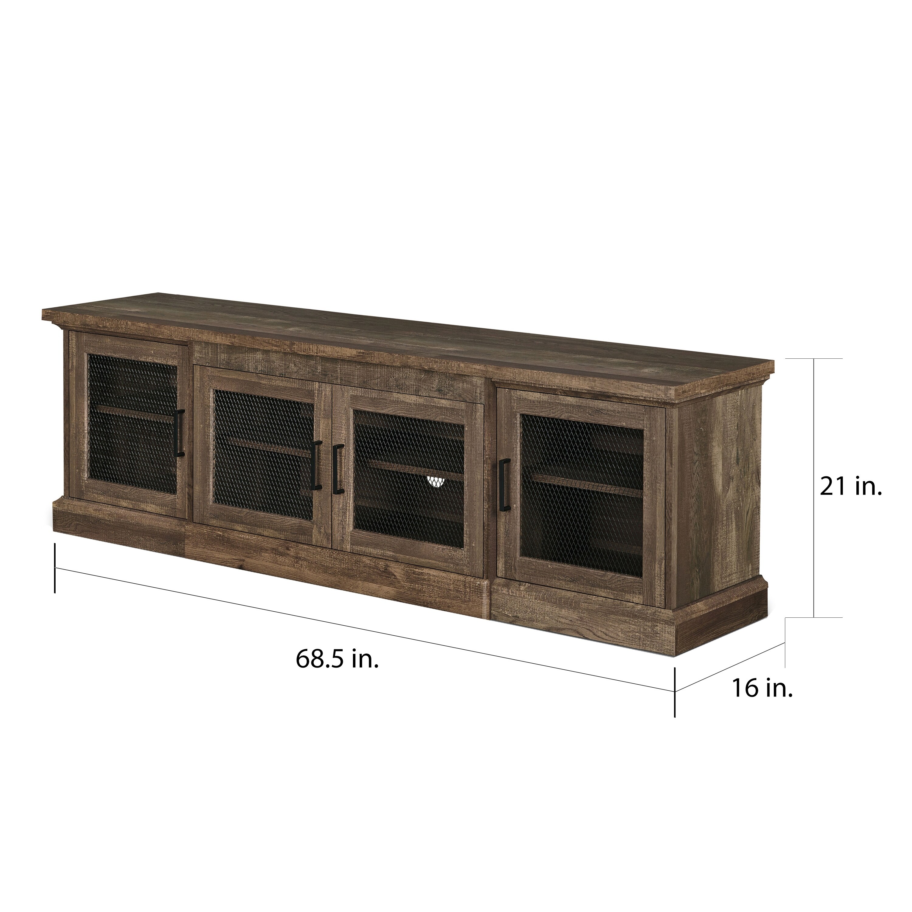 Jacinto rustic reclaimed oak tv outlet stand