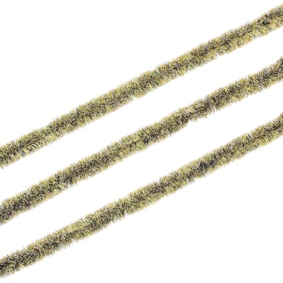 Black & Gold Tinsel Garland, Party Decor, 1 Piece