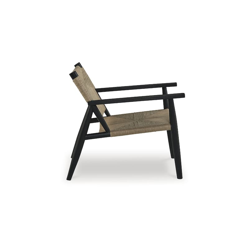 Signature Design by Ashley Halfmore Black/Natural Accent Chair - 27.13" W x 32.25" D x 30.38" H