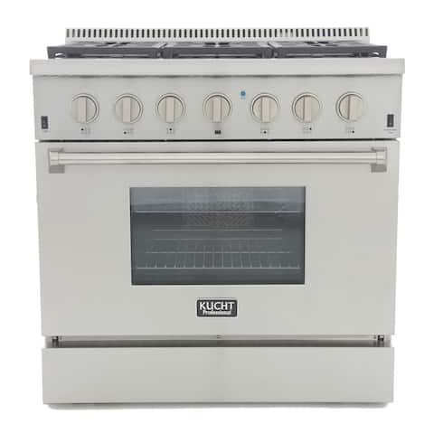 KUCHT Professional 36 in. 5.2 cu. ft. Dual Fuel Range for LP Gas with Sealed Burners and Convection Oven in Stainless Steel