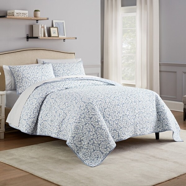 Waverly Dashing Damask Quilt Set 