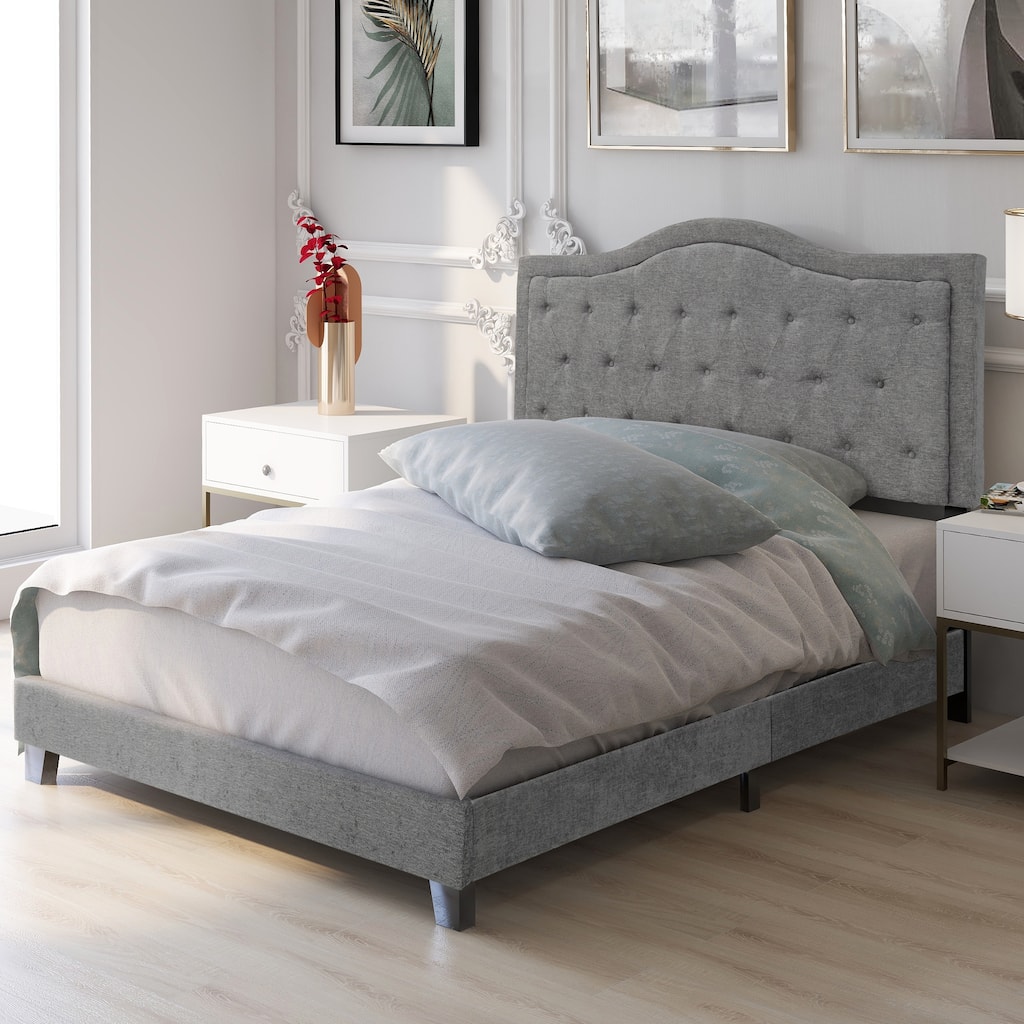 Nestfair Classic Style Upholstered Linen Bed
