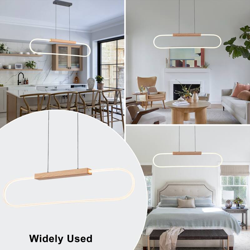47" Dimmable LED Pendant Light Clear Acrylic Shade Kitchen Island - L47-in