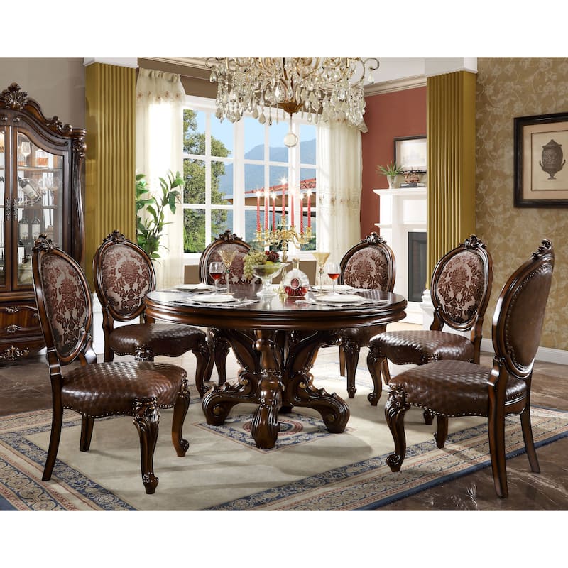 Brown and Cherry Oval Back Side Chairs (Set of 2)