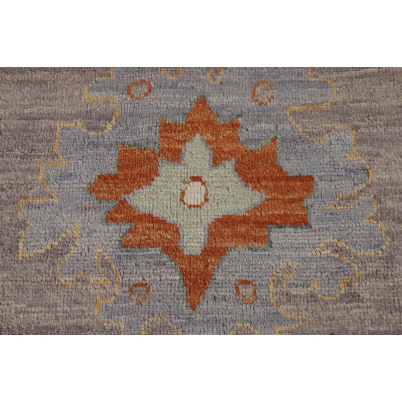Hand Knotted Oriental 100% Wool Carpet Transitional All-Over Greys & Charcoal Oushak Area Rug - 11' 10'' X 8' 10''