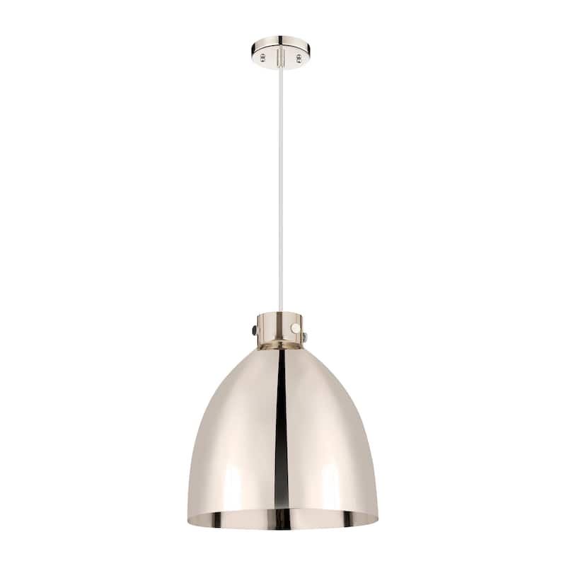 Innovations Lighting Newton Metal Bell - 1 Light 16" Cord Hung Pendant - Polished Nickel