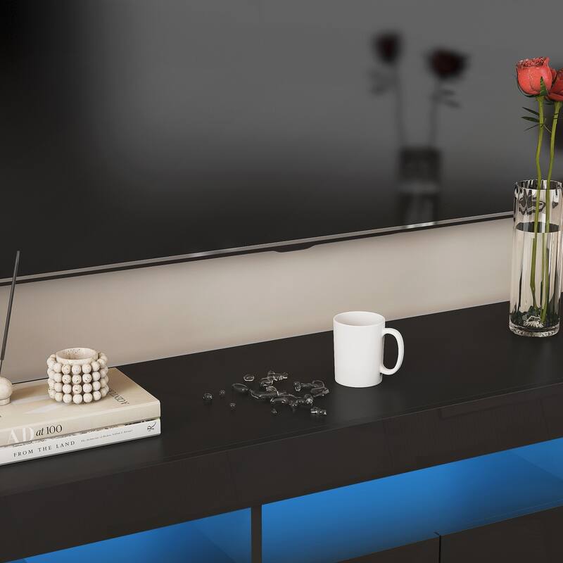 High gloss TV Stand with LED Lights
