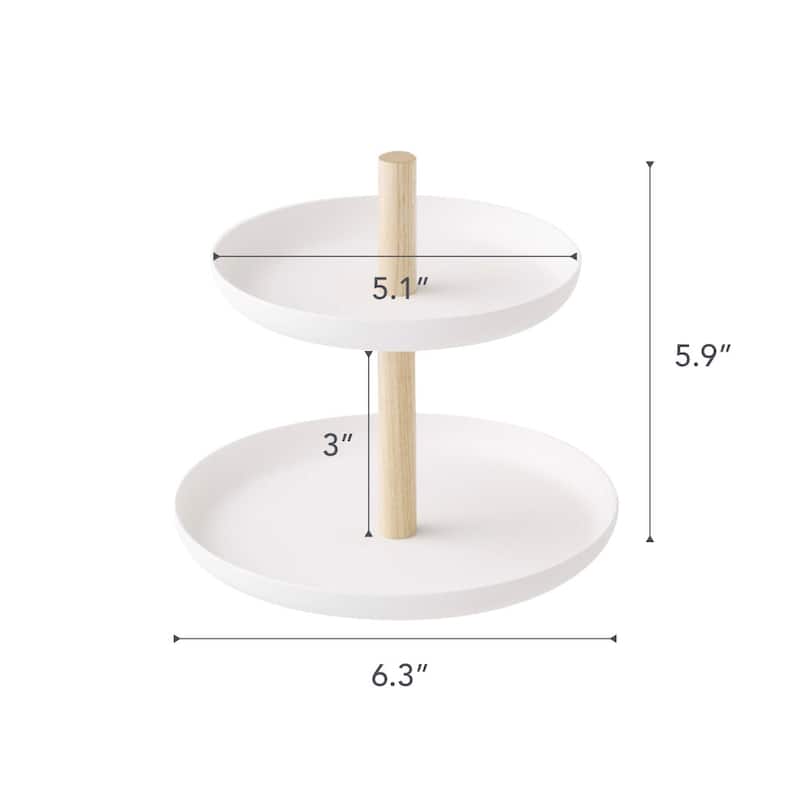 Yamazaki Home Jewelry Organizer, Steel and Wood, Holds 8.8 lbs - L 6.3 x W 6.3 x H 5.91 inches