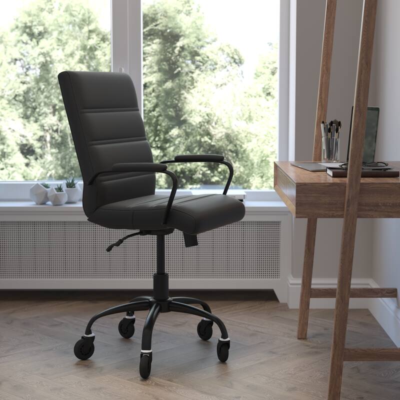 Executive Chair on Skate Wheels - Black LeatherSoft/Black Frame