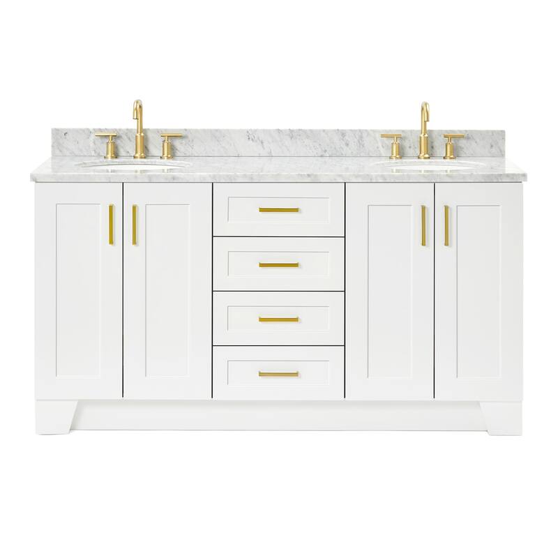 Ariel Q067DCW2OVO Taylor 67" Free Standing Double Basin Vanity Set - White