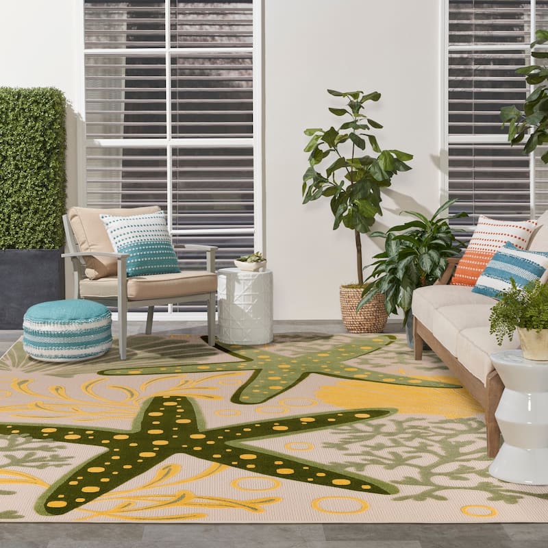 Nourison Aloha Coastal Starfish Indoor/Outdoor Area Rug