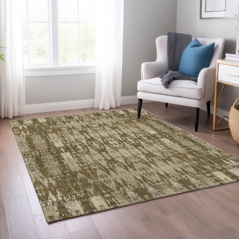 Machine Washable Indoor/ Outdoor Chantille Moroccan Boho Rug - Chocolate - 9' x 12'