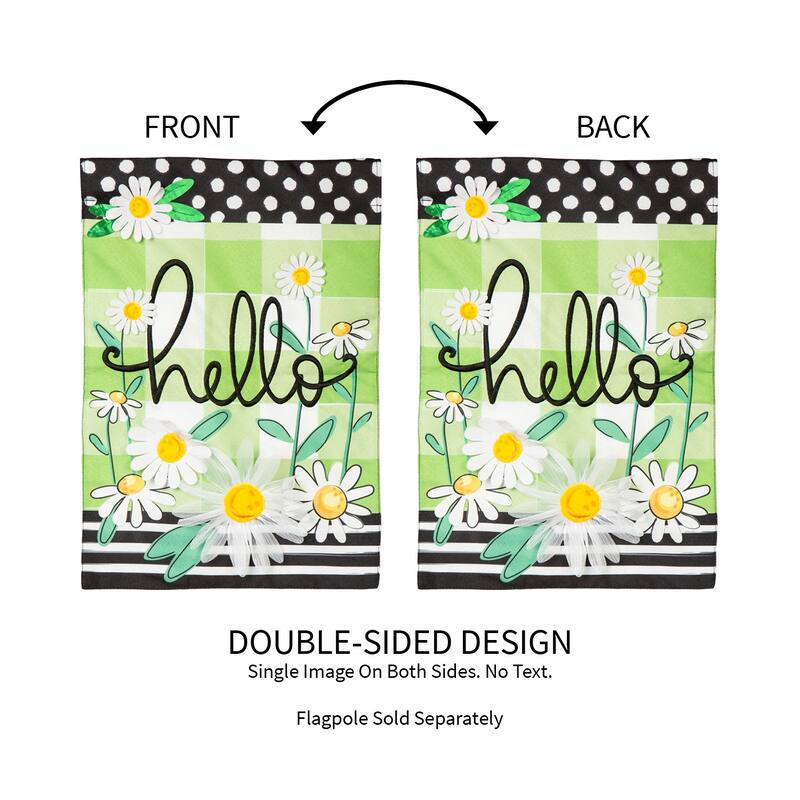 Hello Daisy Linen Garden Flag