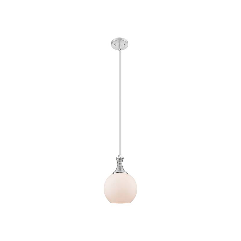 Innovations Lighting 415-1S-12-8 Astor Pendant Astor 8" Wide Mini - Satin Nickel / Matte White