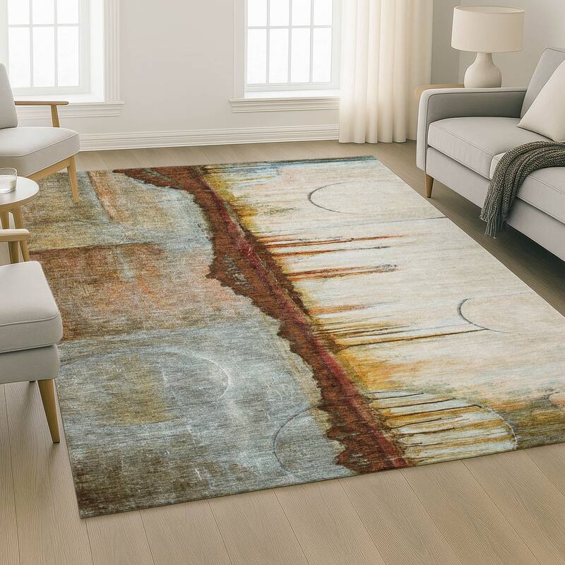 Premium Washable Super Soft Contemporary Melt Mayfield Rug