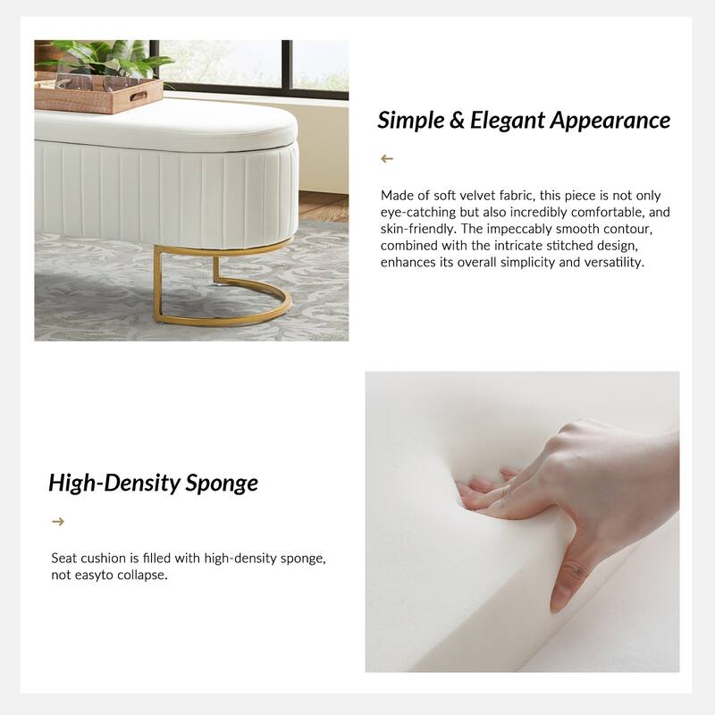 David Modern Upholstered Flip Top Storage Bench with Ottoman by HULALA HOME