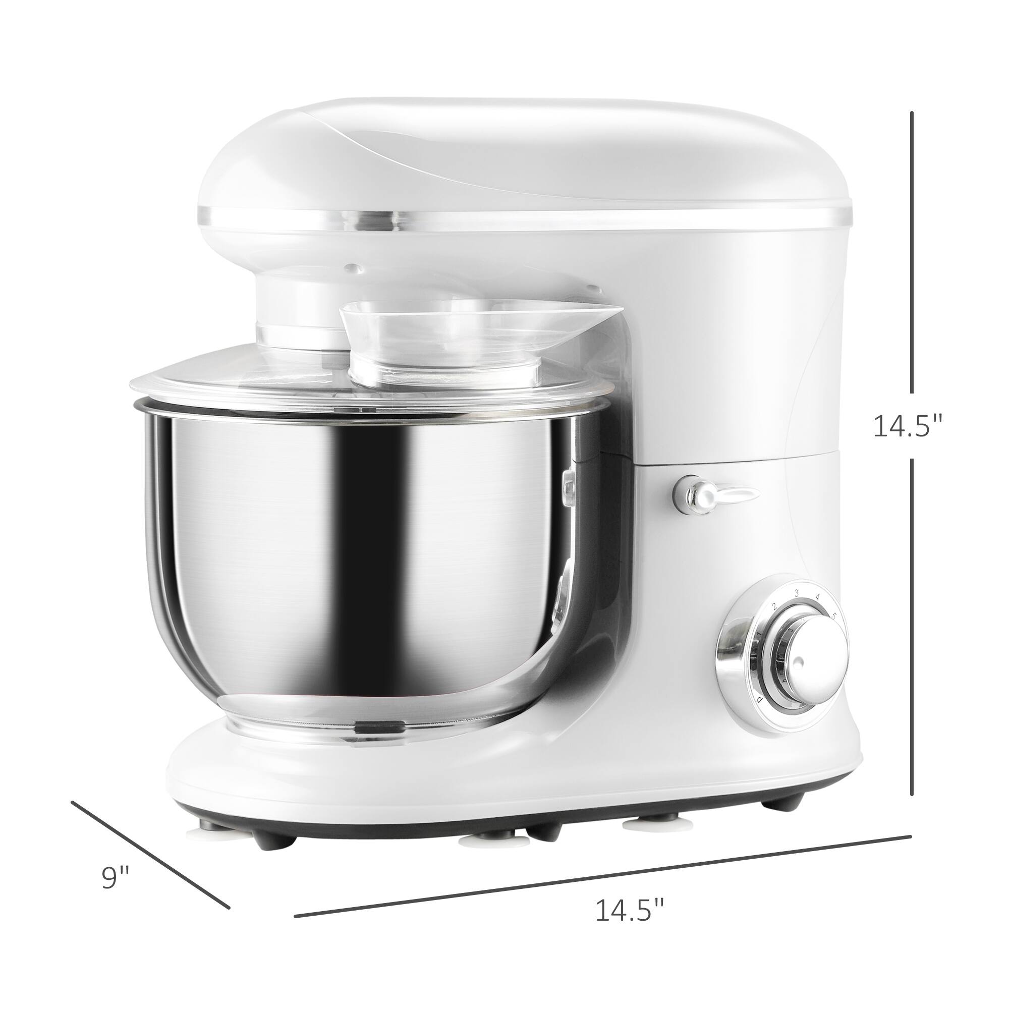 Tilt Head Electric Mixer with 6 Qt Mixing Bowl, Beater and Dough Hook