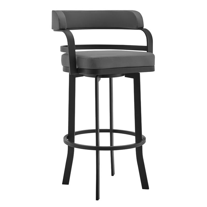 Prinz Grey Faux Leather 26" Swivel Counter Stool