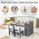 preview thumbnail 17 of 15, Kids Art Table and 2 Chairs Set with 4 Fabric Storage Bins and 4 Compartments - 39.5" x 20" x 23" (L x W x H)