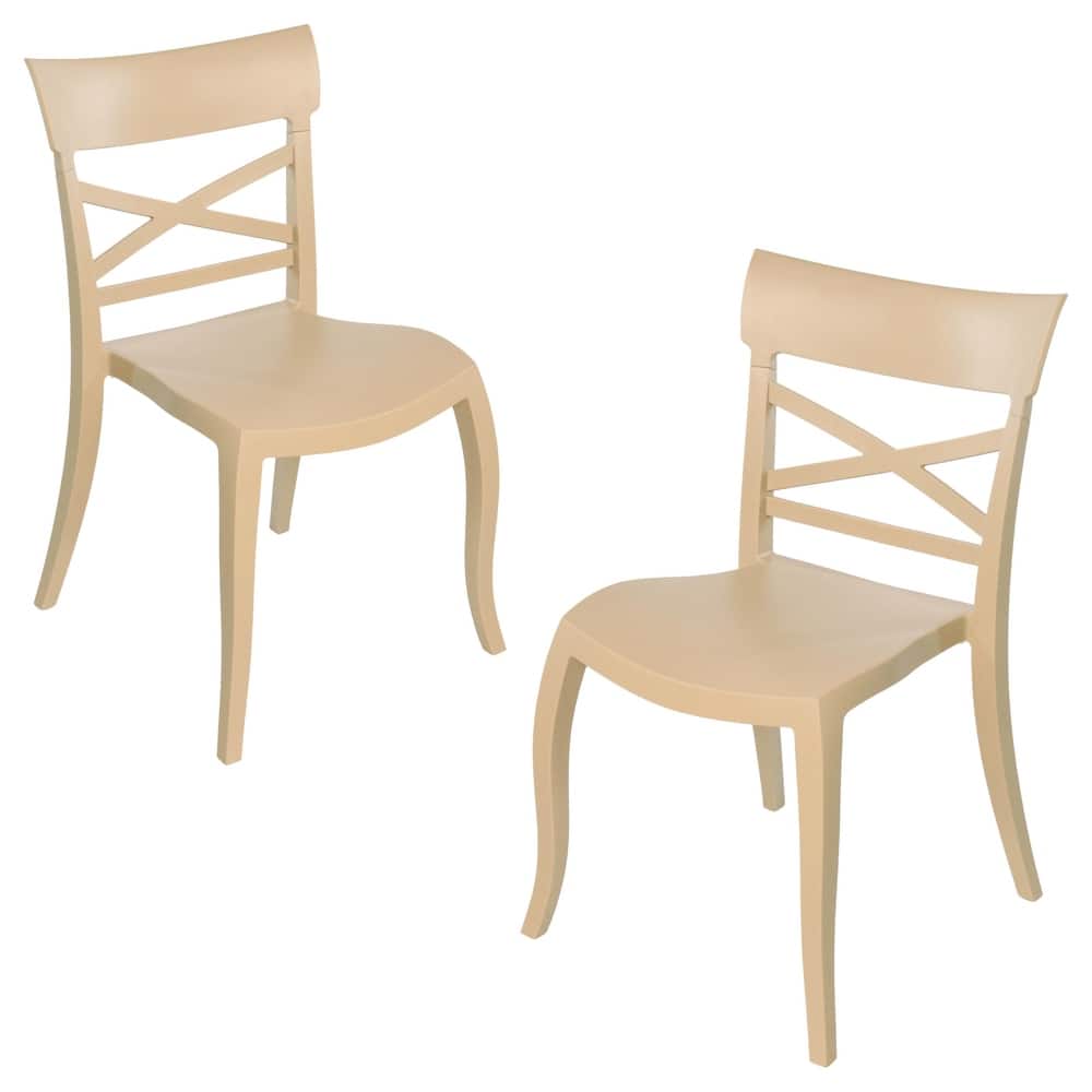 Furnish Theory X-Terra S Indoor/Outdoor Stackable Anti-UV Glass Fiber-Reinforced Polypropylene Dining Side Chairs (Set of 2)