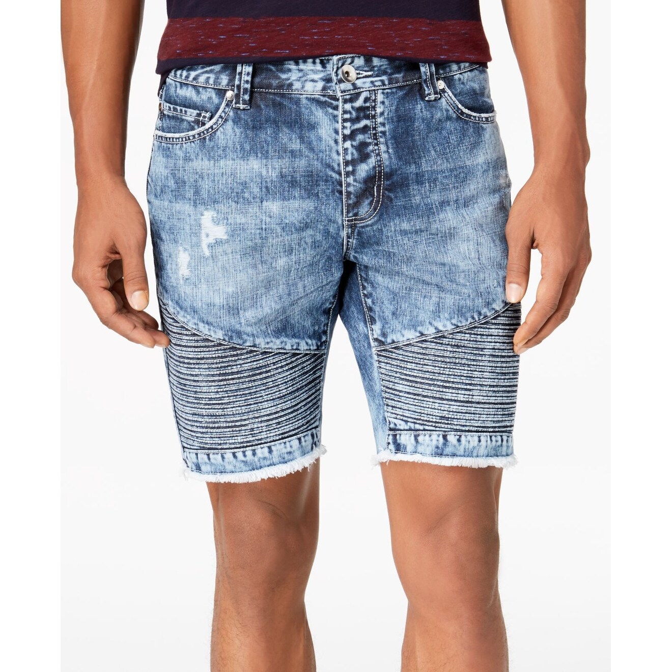 Shop American Rag Blue Mens Size 40 Destroyed Cut Off Moto Denim