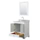 Option White / White Carrara Marble Top / Brushed Gold