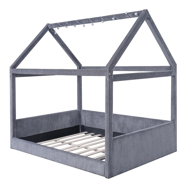 Roomfitters Full Size Upholstered House Daybed with Modern Design and Elegant Style