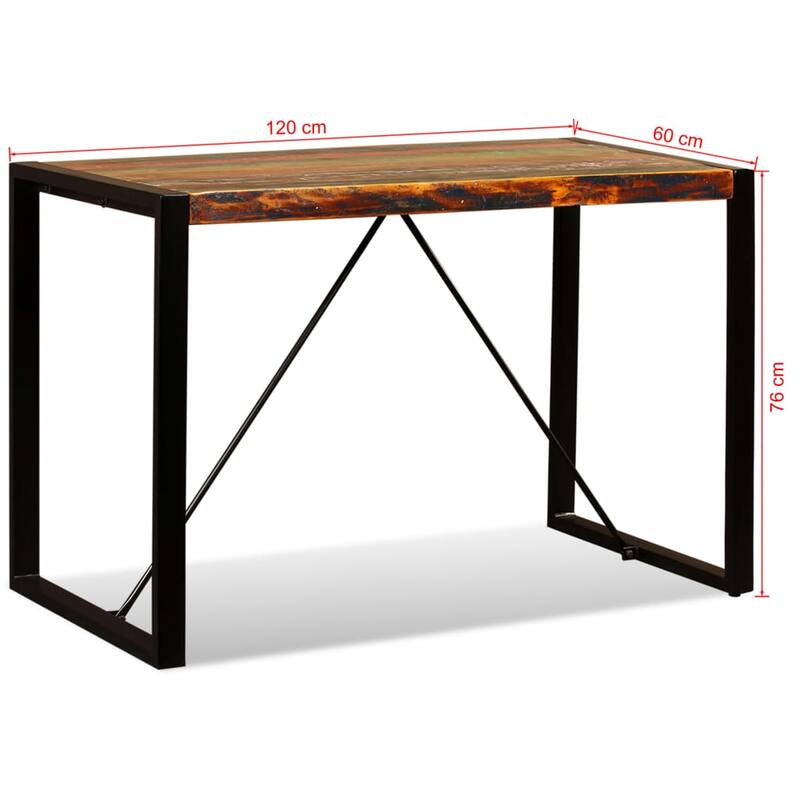 vidaXL Dining Table Solid Reclaimed Wood 47.2" - Multi