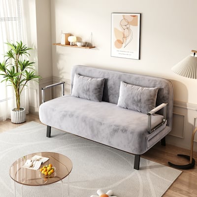 Versatile Tri-Fold Sofa Bed with Adjustable Backrest and Pillow, Perfect for Home and Office Use